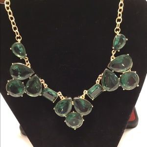 Bib Emerald Epoxy Necklace..Stunning